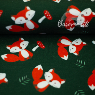 Teplákovina Lišky na zelené (E)