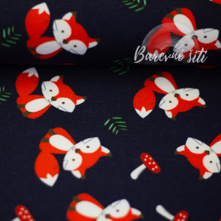 Teplákovina Lišky na navy (E) 1m/ks