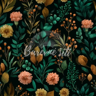 Teplákovina, Hnědozelené květy a rostliny na černé (E)