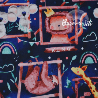 Zimní softshell Zvířátka v dřevěných rámečcích (E) 0,75m/ks