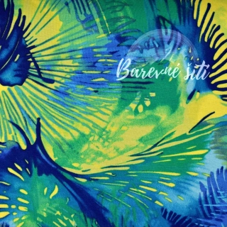 Viskozový úplet Květinová abstrakce Zelená (E) 0,60m/ks