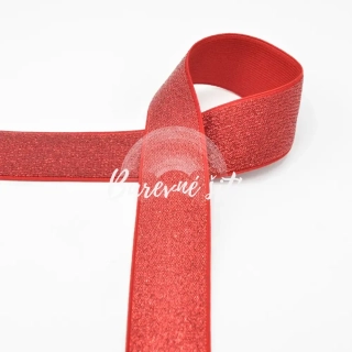 Prádlová guma červená TŘPYTIVÁ (E)