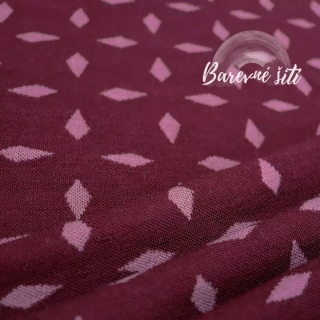 Merino Kosočtverce bordó a starorůžová (E)