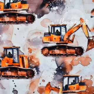 Zimní softshell Pásový bagr na světlé (E)