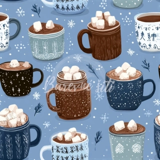 Úplet, Horká čokoláda, marshmallow na modré (E)