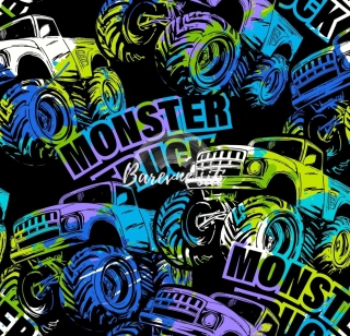 Úplet, Monster Truck zelenomodré na černé (E)