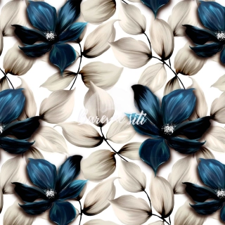 Úplet, Perleťové listy a temně modré květy (E)