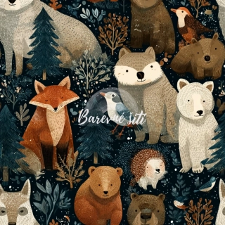 Úplet, Lesní zvířata na tmavé (E)