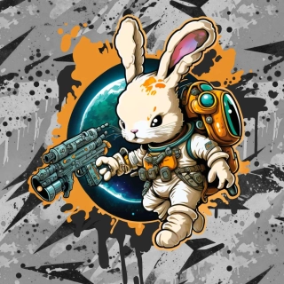 Teplákovina Pouliční válečník králík, panel XL (E)