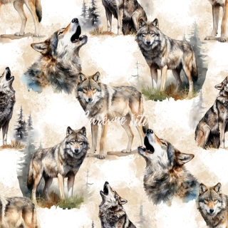 Teplákovina, Vyjící vlci, krémovohnědá (E)