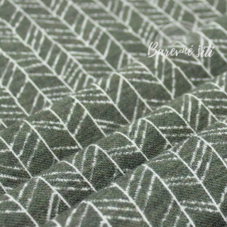 Merino Šipky khaki a krém (E)