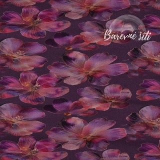 Teplákovina Květy na fialové (E)