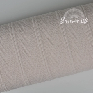 Angorová svetrovina, copánky Ecru (E) 0,25m/ks