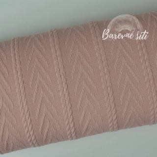 Angorová svetrovina, copánky Pudorvá růžová (E)