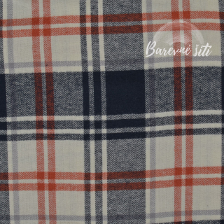 Bavlněný flanel Káro na ecru (E)