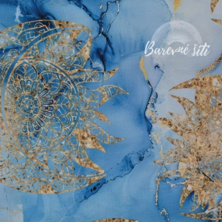 Teplákovina, Světle modrý mramor se zlatou (E)