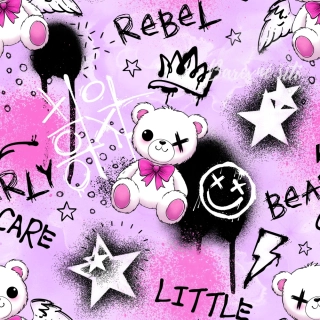 Úplet, Little rebel pink (E) 1m/ks