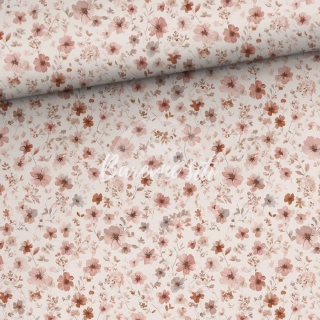 Teplákovina Starorůžové květy, doplňková (E)