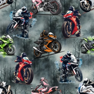 Úplet, Barevné motorky na šedé (E)