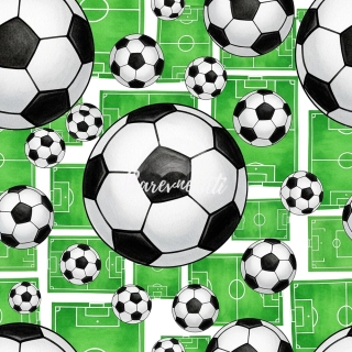 Úplet, Fotbalové míče, zelená hřiště (E)