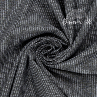 Len s bavlnou Proužky Černá (E)