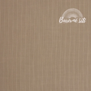 Viskoza se lnem Béžová, pruhy (E)