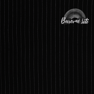 Viskoza se lnem Černá, pruhy (E)