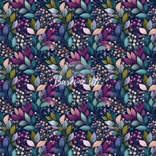 Jarní softshell Petrolejovo fialové listy, bobule (E)