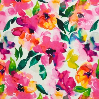 Mušelín hladký, Pestré květy (E) 1m/ks