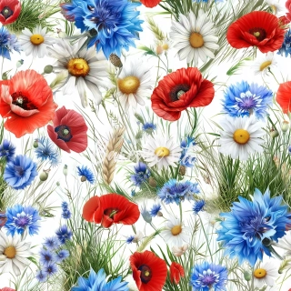 Viskozový úplet, Polní kvítí na světlé (E)