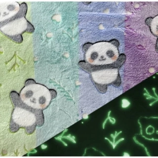 Wellness Fleece svítící ve tmě Pandy, pruhy (E) 0,47m/Ks