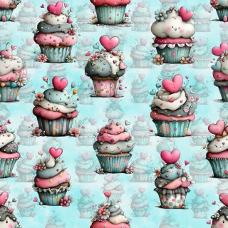 Úplet, Srdíčkové cupcakes (E) 1m/ks