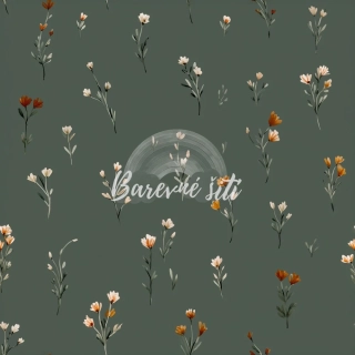 Úplet, Drobné luční květiny na šedozelené (E)