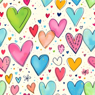 Teplákovina, Barevná srdíčka na krémové (E)