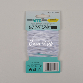 Klobouková guma Bílá, karta 10m (E)