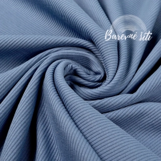 Žebrovaný úplet, Jeans (E) 0,44m/ks