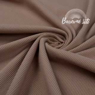 Žebrovaný úplet, Taupe (E) 0,80m/ks