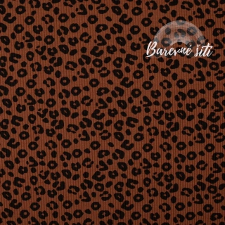 Žebrovaný úplet, Leopard hnědý (E) 0,90m/ks