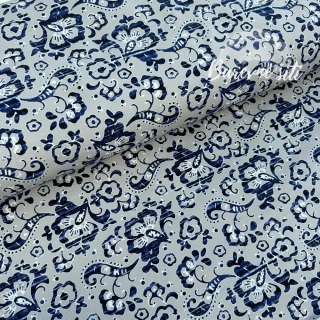 Teplákovina, Jeans ornamenty na šedé  (E)
