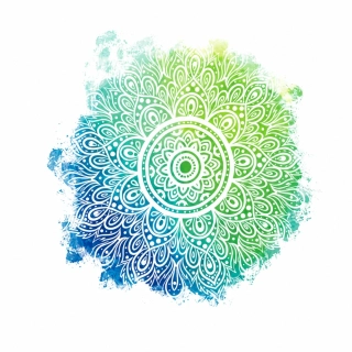 Úplet, Zelená mandala, panel na přední díl (E)